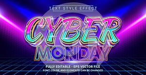 Editable Text Effect with Cyber Monday Theme.