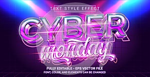 Editable Text Effect with Cyber Monday Theme.