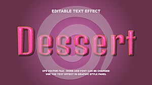 Editable Text Effect Dessert 3D Vector Template