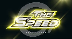 Editable Text Effect in E-sport Style. White and Yellow E-sport Text Effect