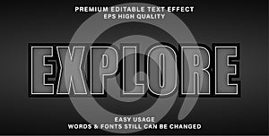 Editable text effect explore style