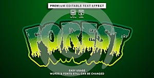 editable text effect forest