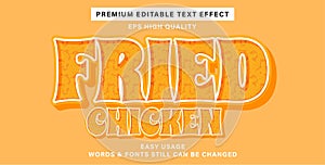 Editable text effect fried chicken