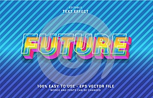 editable text effect, future style