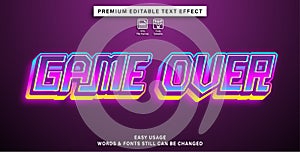 Editable text effect game over
