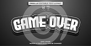 Editable text effect game over