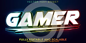 Editable text effect gamer, 3d esport and stream font style