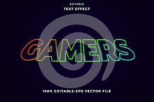 Editable text effect gamers blue background