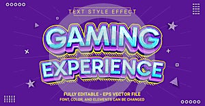 Editable Text Effect with Gaming Experience Theme. Premium Graphic Vector Template