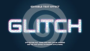 Editable Text Effect Glitch 3D Vector Template