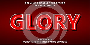 Editable text effect glory style