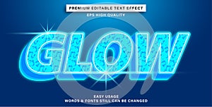 Editable text effect glow style