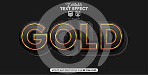 Editable text effect gold