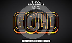 Editable text effect gold style