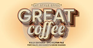 Editable Text Effect with Great Coffee Theme.