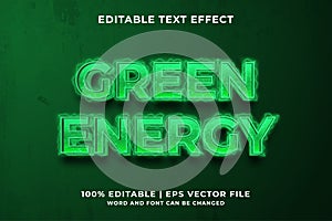 Editable text effect - Green Energy template style premium vector