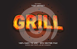 editable text effect, grill style