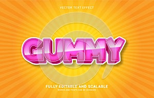 Editable text effect, Gummy style