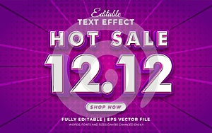 Editable text effect - 12.12 hot sale banner text effect