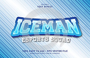 Editable text effect, Iceman Esports style
