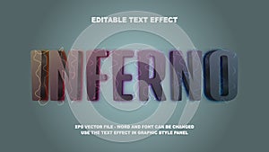 Editable Text Effect Inferno 3D Vector Template