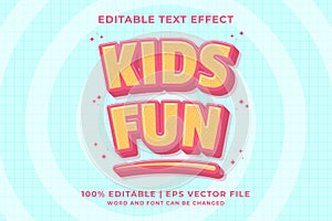 Editable text effect - Kids Fun Cartoon template style premium vector