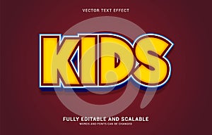 Editable text effect, Kids style