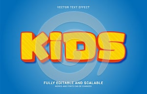 Editable text effect, Kids style