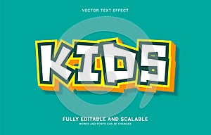 Editable text effect, Kids style