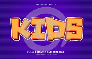 Editable text effect, Kids style