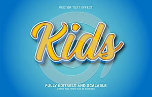 Editable text effect, Kids style