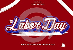 Editable text effect labor day sketch