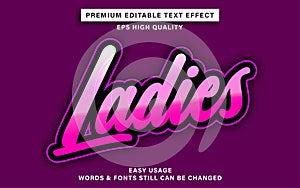 Editable text effect ladies style