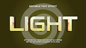 Editable Text Effect Light 3D Vector Template