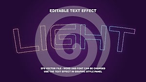 Editable Text Effect Light 3D Vector Template