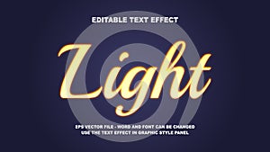 Editable Text Effect Light 3D Vector Template