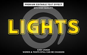 Editable text effect lights style