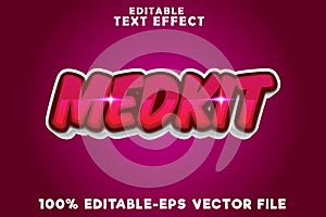 Editable text effect med kit with simple comic modern style