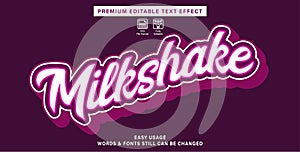 editable text effect milkshake