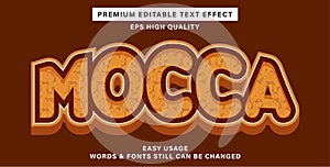Editable text effect mocca photo