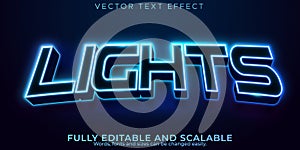 Editable text effect neon, 3d glow and esport font style