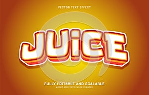 Editable text effect, Orange Juice style
