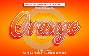 Editable text effect orange style
