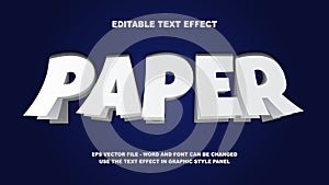 Editable Text Effect Paper 3D Vector Template