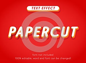 Editable text effect papercut colorful fun style vector template letter type