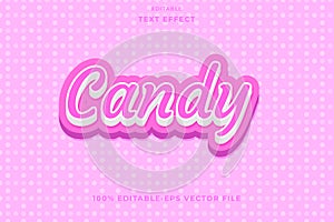 Editable text effect pink candy
