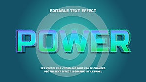 Editable Text Effect Power 3D Vector Template