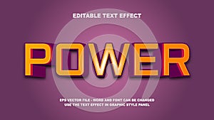 Editable Text Effect Power 3D Vector Template