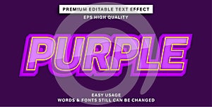Editable text effect purple