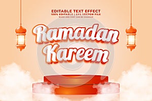 Editable text effect - Ramadan Sale 3d template style premium vector
